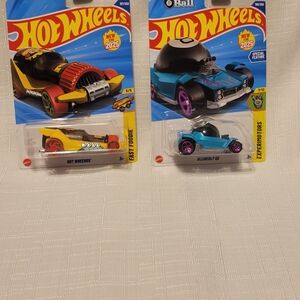 Hot Wheels Toy Car Pack - Yellow & Teal Mini Vehicles